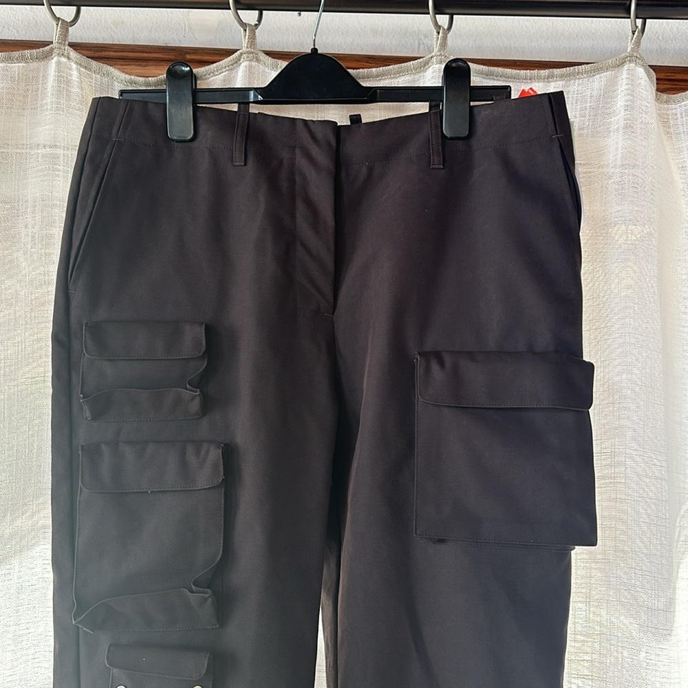 NEW w/tags Off-White Brown Gray Cargo Pants L 12 10 - Picture 3 of 10